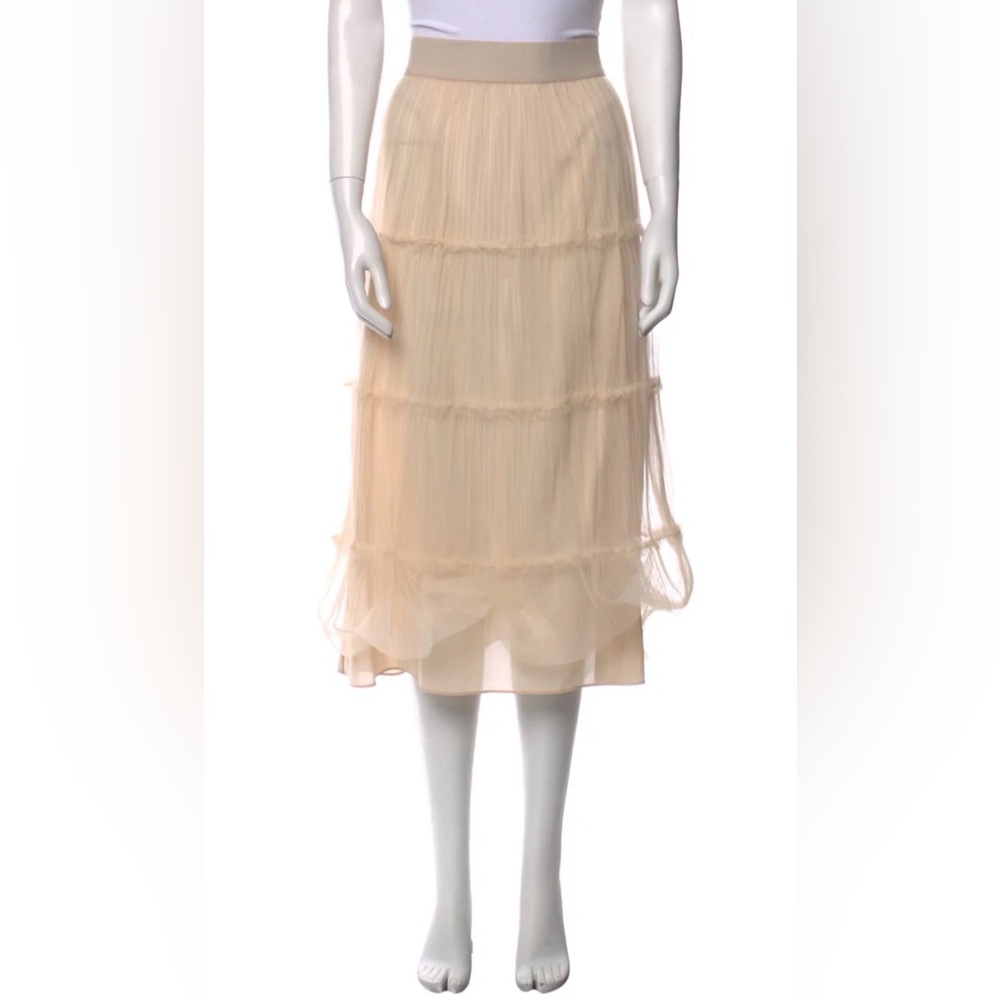 NWOT cream maxi skirt, elastic waistband